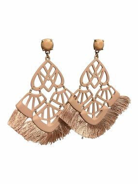Stella & Dot Blush Rose Gold Fringe Statement Earrings
